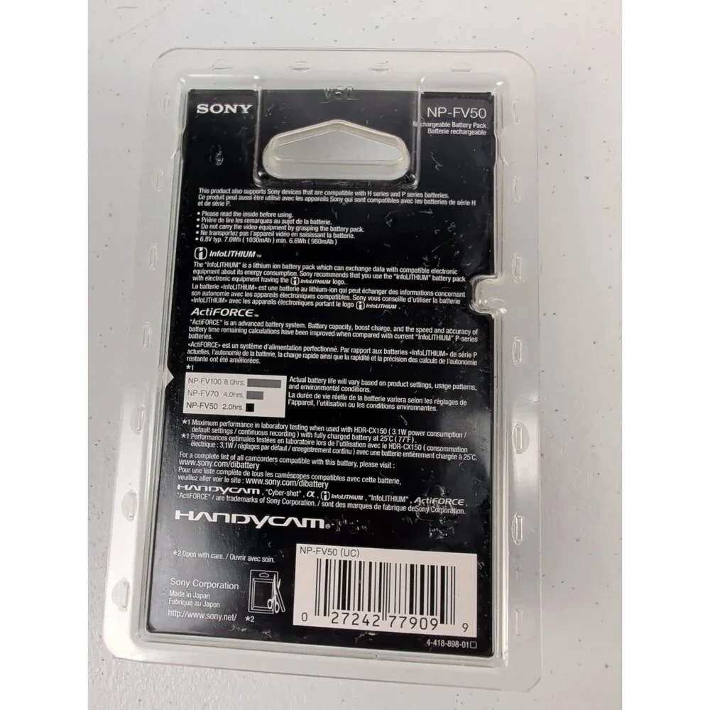 Sony NP-FV50A Rechargeable Battery Pack for Handycam V Series Genuine